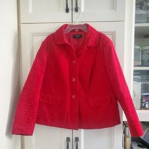 Talbots Red Velvet quilted barn jacket, size 16wp
